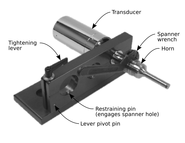 Fixture for tightening ultrasonic resonators (Branson)